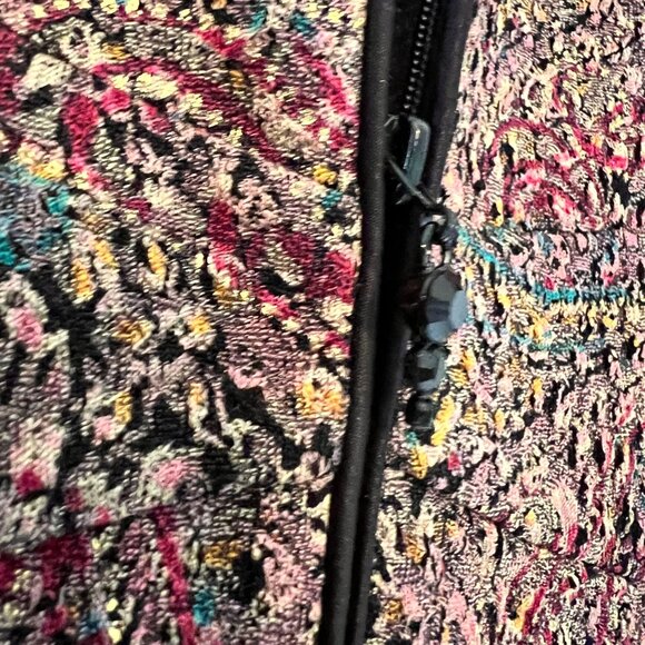 NWT Alex Evenings Paisley Jacket Full Zip PM Multicolor Paisley Metallic Lined - Picture 5 of 14